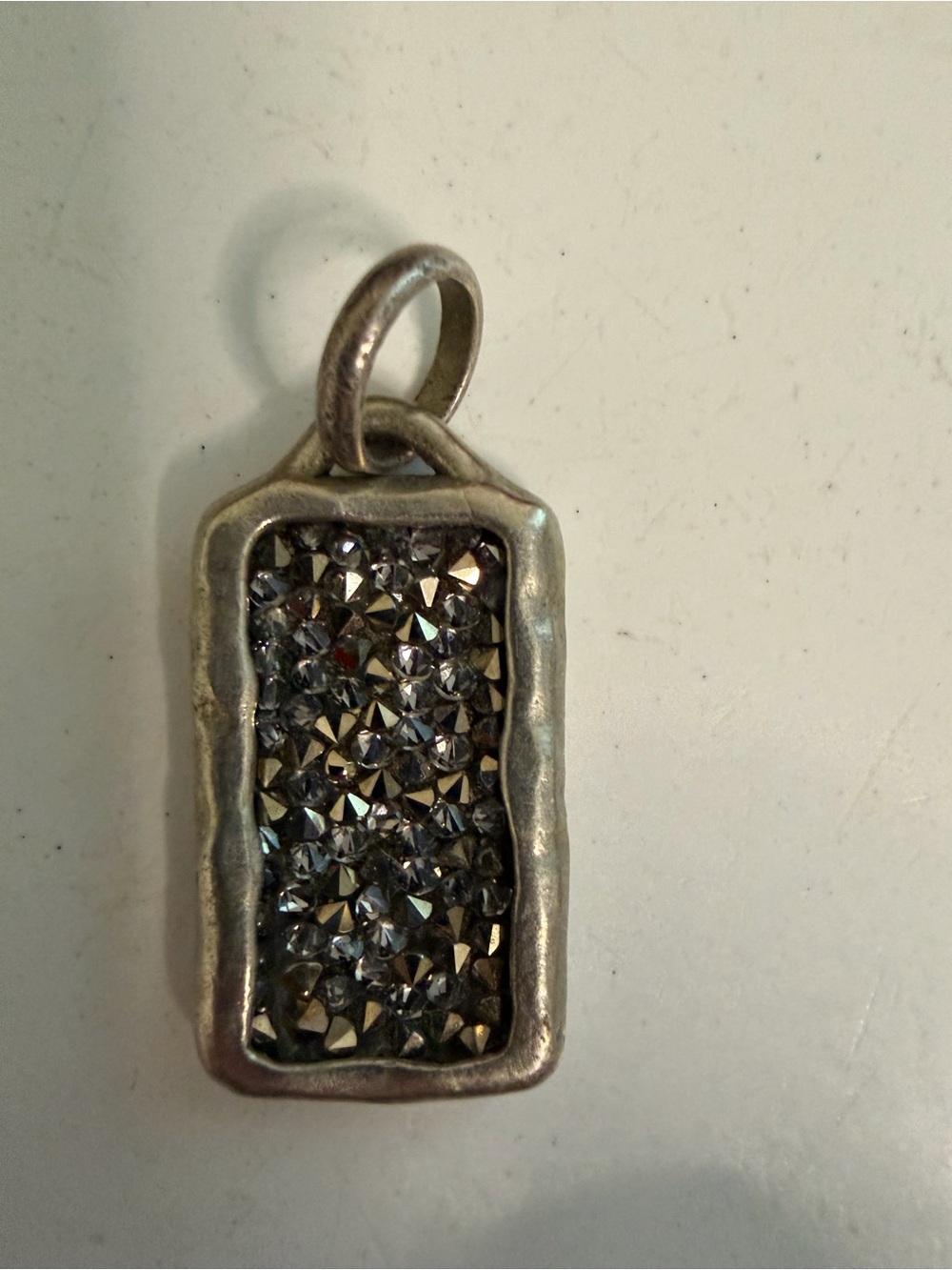 Waxing Poetic Krystal halo Rectangular Pendant
